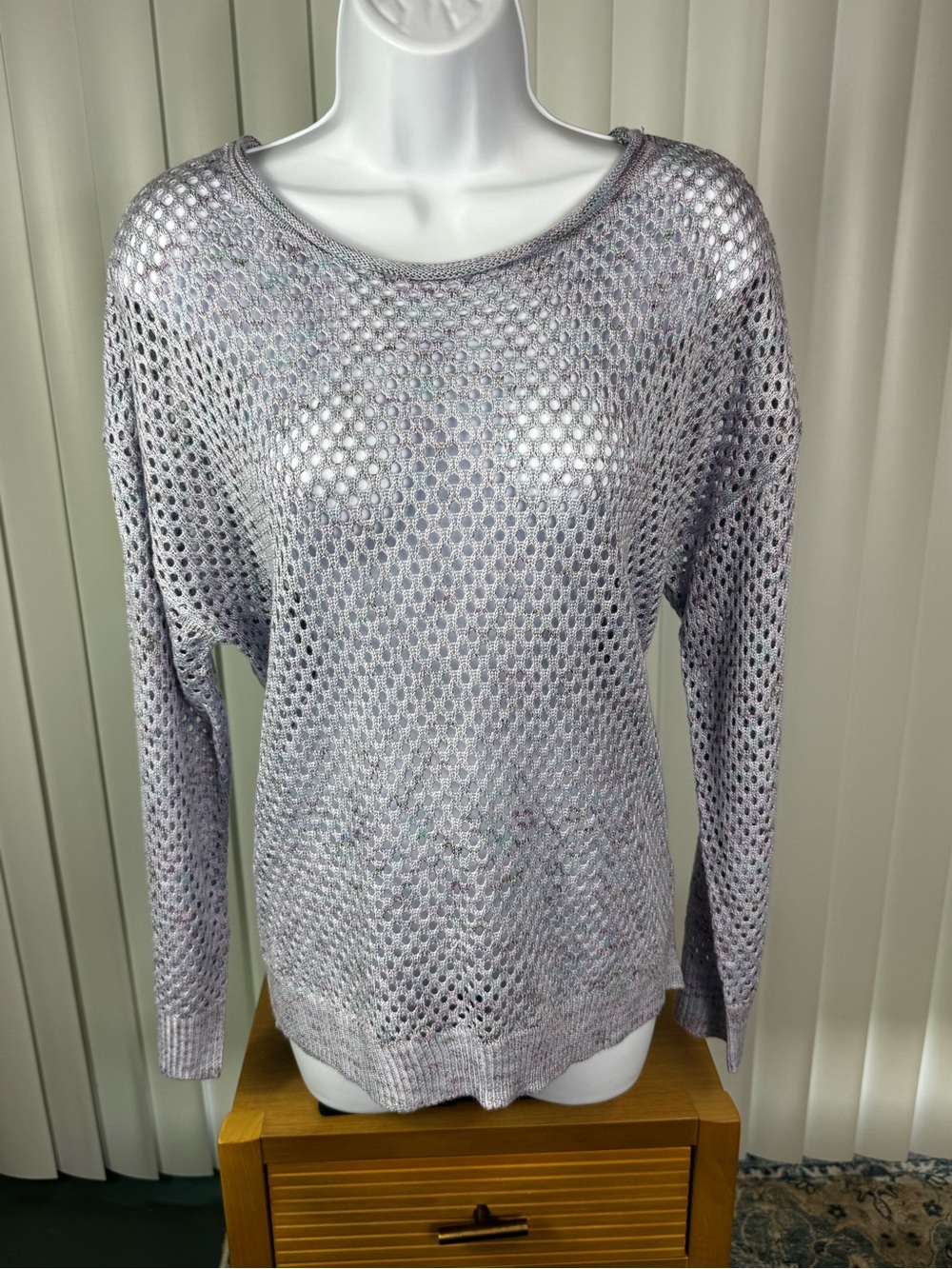 John Paul Richard Mesh Knit Long Sleeve Shirt  – Size L – NWT - Picture 2 of 11